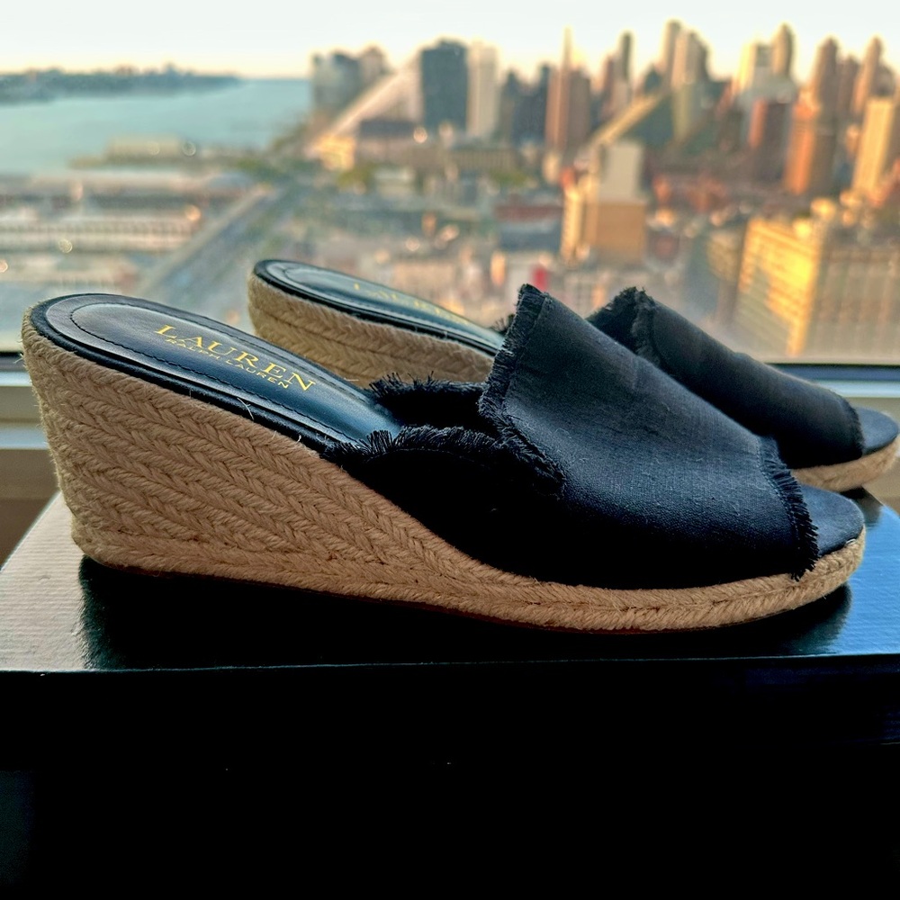 Ralph Lauren Espadrille Wedge Sandals – Size 8.5